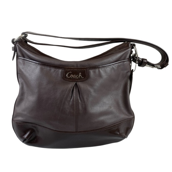Coach Women’s Park Soft and Patent Brown Leather Shoulder Satchel Bag Purse - Picture 1 of 15